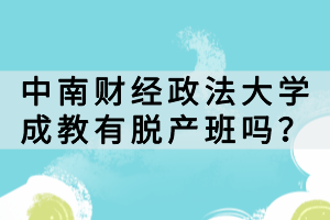 中南財經(jīng)政法大學(xué)成教有脫產(chǎn)班嗎？