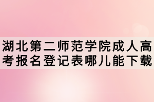 湖北第二師范學(xué)院成人高考報(bào)名登記表哪兒能下載？
