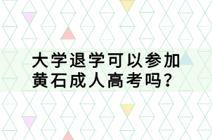 大學(xué)退學(xué)可以參加黃石成人高考嗎？