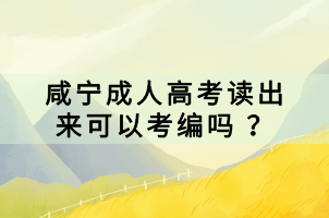 咸寧成人高考讀出來可以考編嗎 ？