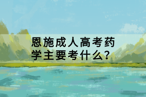 恩施成人高考藥學主要考什么？