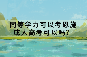 同等學力可以考恩施成人高考可以嗎？