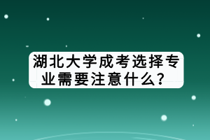 湖北大學(xué)成考選擇專業(yè)需要注意什么？