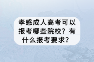 孝感成人高考可以報考哪些院校？有什么報考要求？