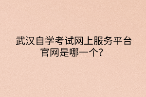 武漢自學(xué)考試網(wǎng)上服務(wù)平臺(tái)官網(wǎng)是哪一個(gè)？
