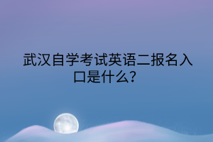 武漢自學考試英語二報名入口是什么？
