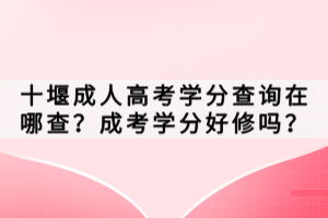 十堰成人高考學(xué)分查詢?cè)谀牟?？成考學(xué)分好修嗎？