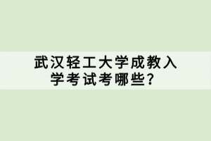 武漢輕工大學(xué)成教入學(xué)考試考哪些？