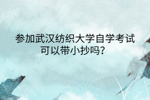 參加武漢紡織大學(xué)自學(xué)考試可以帶小抄嗎？