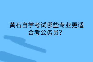 黃石自學考試哪些專業(yè)更適合考公務員？