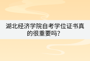 湖北經(jīng)濟(jì)學(xué)院自考學(xué)位證書(shū)真的很重要嗎？