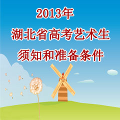 2013年湖北省藝術高考生須知和準備事項