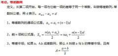 2014年湖北成考高起點數(shù)學輔導：等差數(shù)列