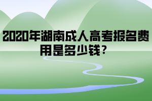 2020年湖南成人高考報名費用是多少錢？