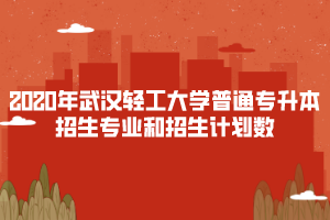 2020年武漢輕工大學普通專升本招生專業(yè)和招生計劃數(shù)