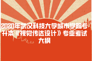 2020年武漢科技大學城市學院專升本《視覺傳達設計》專業(yè)考試大綱