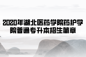 2020年湖北醫(yī)藥學(xué)院藥護(hù)學(xué)院普通專升本招生簡(jiǎn)章