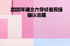 2020年湖北大學成考現(xiàn)場確認流程