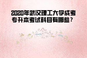 2020年武漢理工大學(xué)成考專(zhuān)升本專(zhuān)業(yè)考試科目