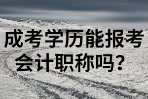 湖南成考本科學(xué)歷能報會計職稱考試嗎？要具備哪些條件？