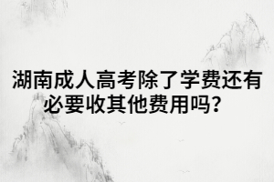 湖南成人高考除了學(xué)費(fèi)還有必要收其他費(fèi)用嗎？