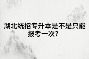 湖北統(tǒng)招專升本是不是只能報(bào)考一次？