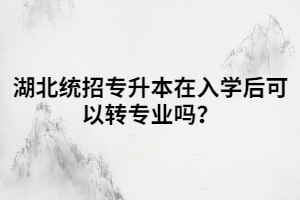 湖北統(tǒng)招專升本在入學后可以轉(zhuǎn)專業(yè)嗎？