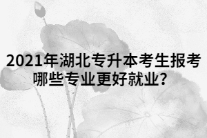 2021年湖北專升本考生報考哪些專業(yè)更好就業(yè)？