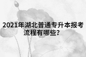 2021年湖北普通專升本報(bào)考流程有哪些？