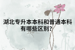 湖北專升本本科和普通本科有哪些區(qū)別？