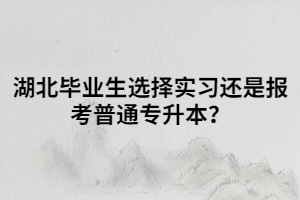 湖北畢業(yè)生選擇實(shí)習(xí)還是報(bào)考普通專升本？