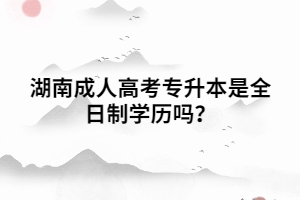 湖南成人高考專(zhuān)升本是全日制學(xué)歷嗎？