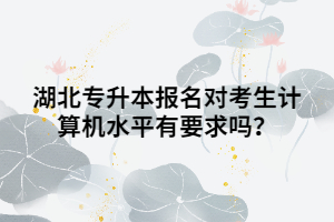 湖北專(zhuān)升本報(bào)名對(duì)考生計(jì)算機(jī)水平有要求嗎