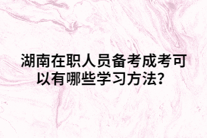 湖南在職人員備考成考可以有哪些學(xué)習(xí)方法？