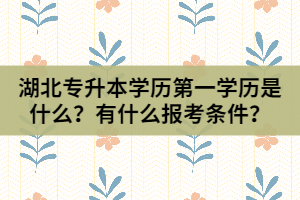 湖北統(tǒng)招專升本學(xué)歷第一學(xué)歷是什么？有什么報(bào)考條件？