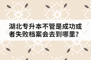 湖北專升本成功或者失敗后檔案會(huì)去到哪里？