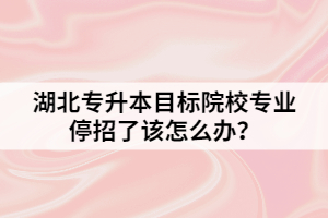 湖北專升本目標(biāo)院校專業(yè)停招了該怎么辦？