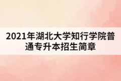 2021年湖北大學(xué)知行學(xué)院普通專升本招生簡(jiǎn)章