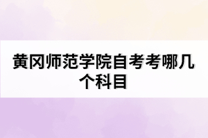 黃岡師范學院自考考哪幾個科目