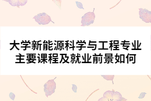 大學(xué)新能源科學(xué)與工程專(zhuān)業(yè)主要課程及就業(yè)前景如何