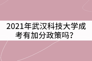2021年武漢科技大學成考有加分政策嗎？