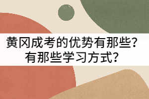 黃岡成考的優(yōu)勢有那些？有那些學(xué)習(xí)方式？