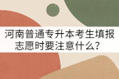 河南普通專升本考生填報志愿時要注意什么？