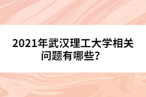 2021年武漢理工大學相關問題有哪些？