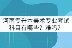 河南專升本美術專業(yè)考試科目有哪些？難嗎？