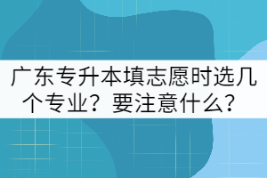廣東專升本填志愿時(shí)可以選幾個(gè)專業(yè)？要注意什么？