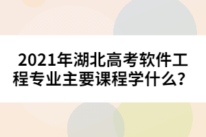 2021年湖北高考軟件工程專業(yè)主要課程學(xué)什么？