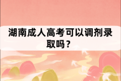 湖南成人高考可以調(diào)劑錄取嗎？