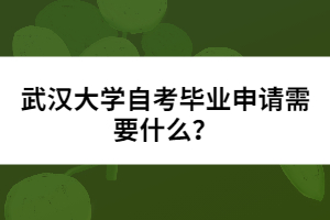 武漢大學(xué)自考畢業(yè)申請需要什么？