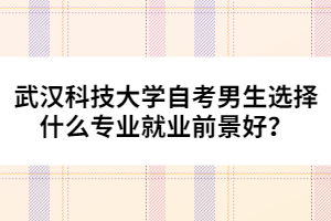 武漢科技大學(xué)自考男生選擇什么專業(yè)就業(yè)前景好？